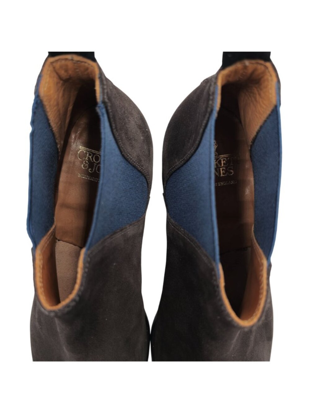 Crockett and Jones Mens Size 10 England Brown Navy Suede Chelsea Boots Shoes 9UK - Picture 12 of 13